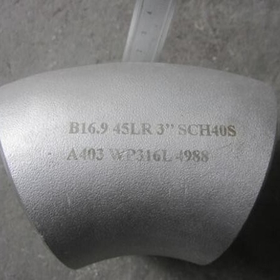 Wp316l 304l Stainless Steel 45 Degree Elbow For Pipeline Pcoc Certficate