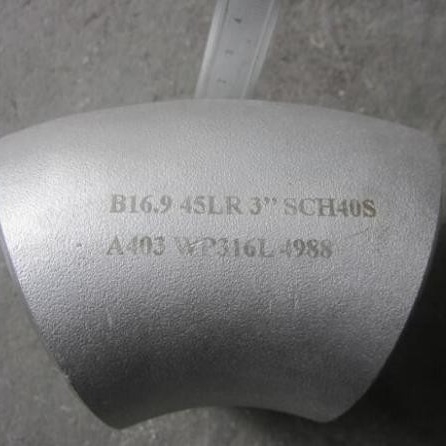 Wp316l 304l Stainless Steel 45 Degree Elbow For Pipeline Pcoc Certficate